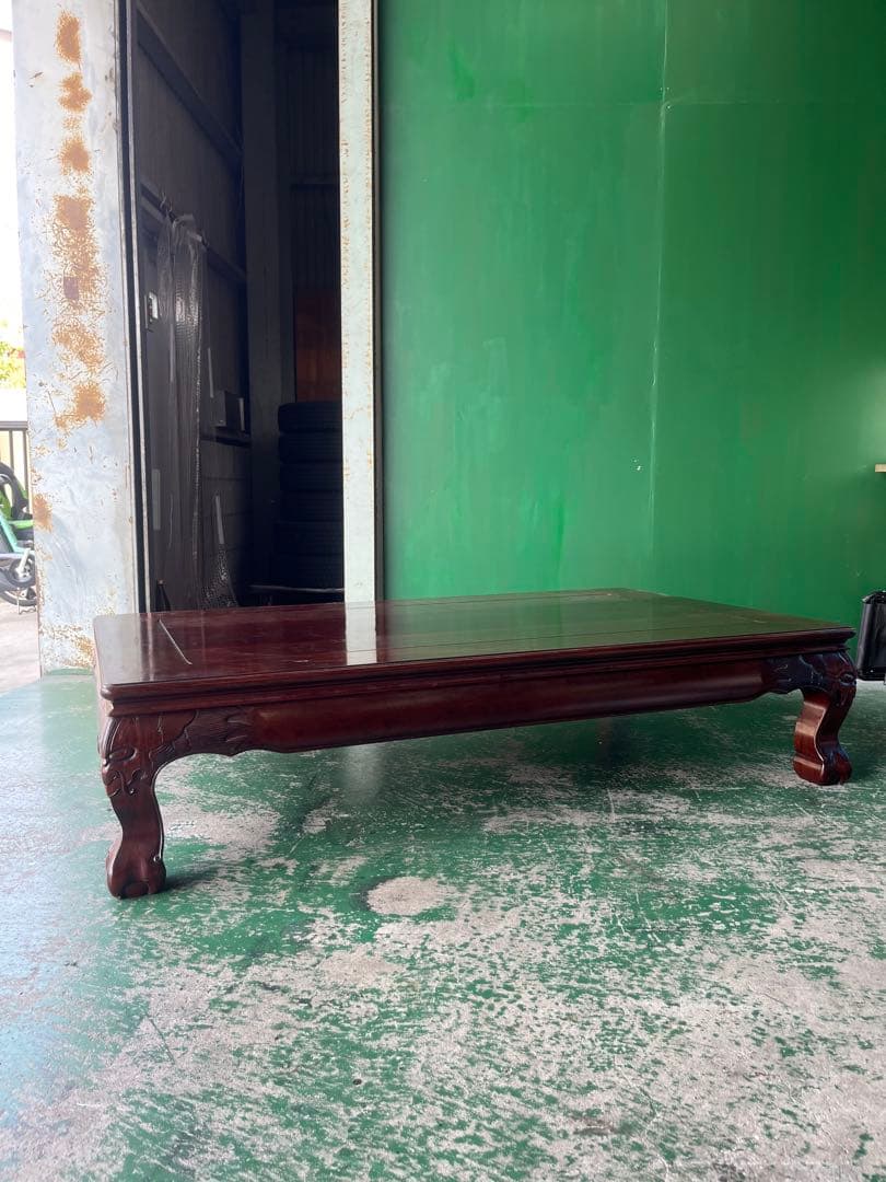 座卓 彫刻 木彫り 重圧 インテリア 和室 センターテーブル