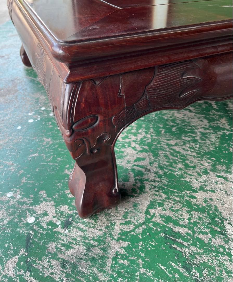 座卓 彫刻 木彫り 重圧 インテリア 和室 センターテーブル