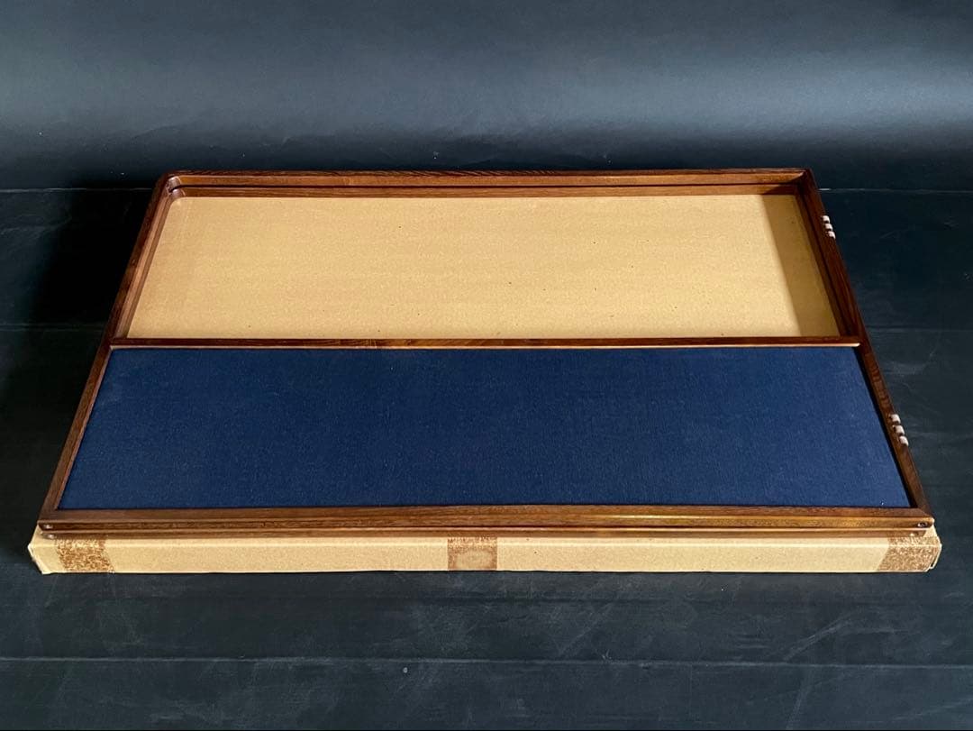 割引❗️「祖」 紺地 鳥の子 両面使い 桑縁 上透かし 風炉先屏風（121⑤）