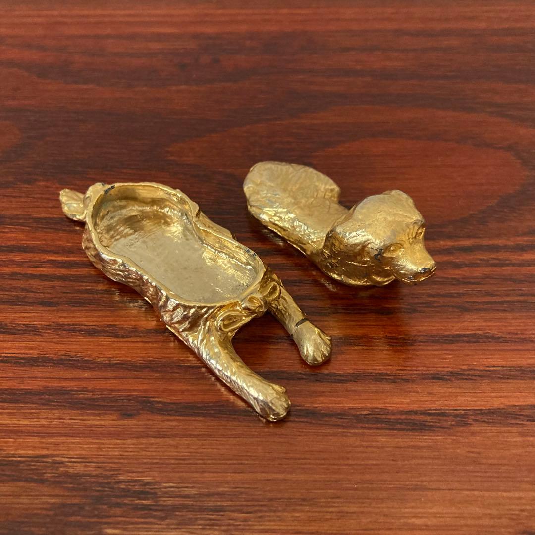 金の犬　ジュエリーケース　小物入れ　ドイツ　ヴィンテージ