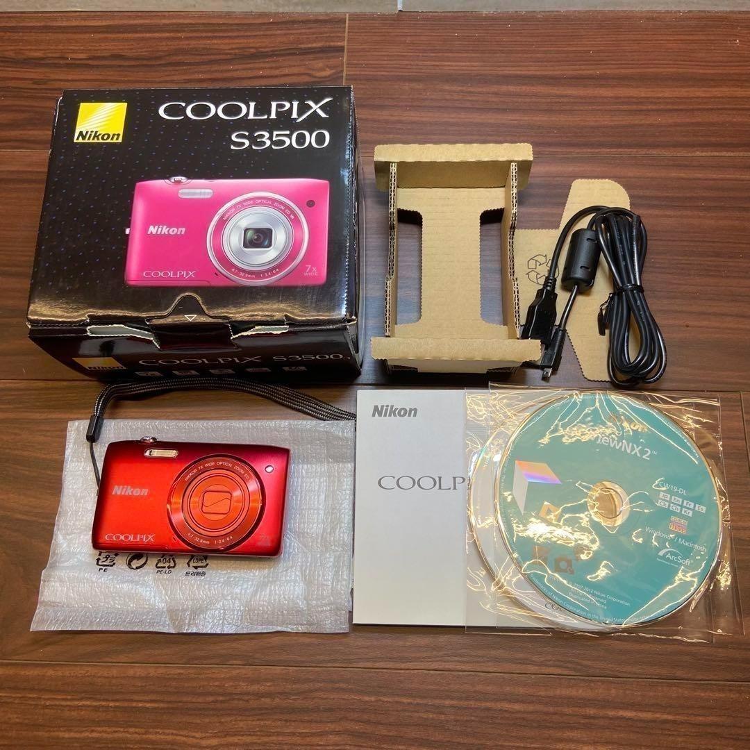 Nikon coolpix S3500 レッド デジカメ 2722