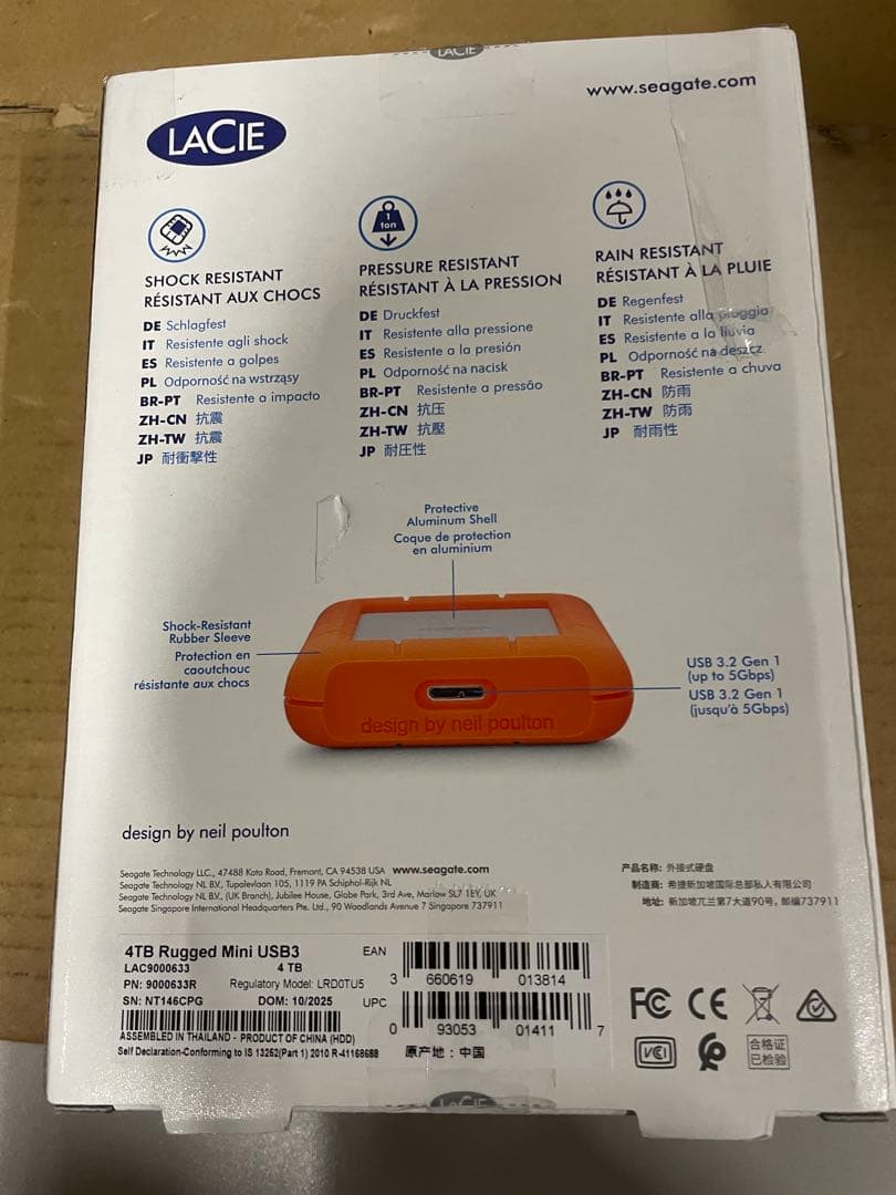 LaCie ポータブルHDD ハードディスク 4TB LAC9000633