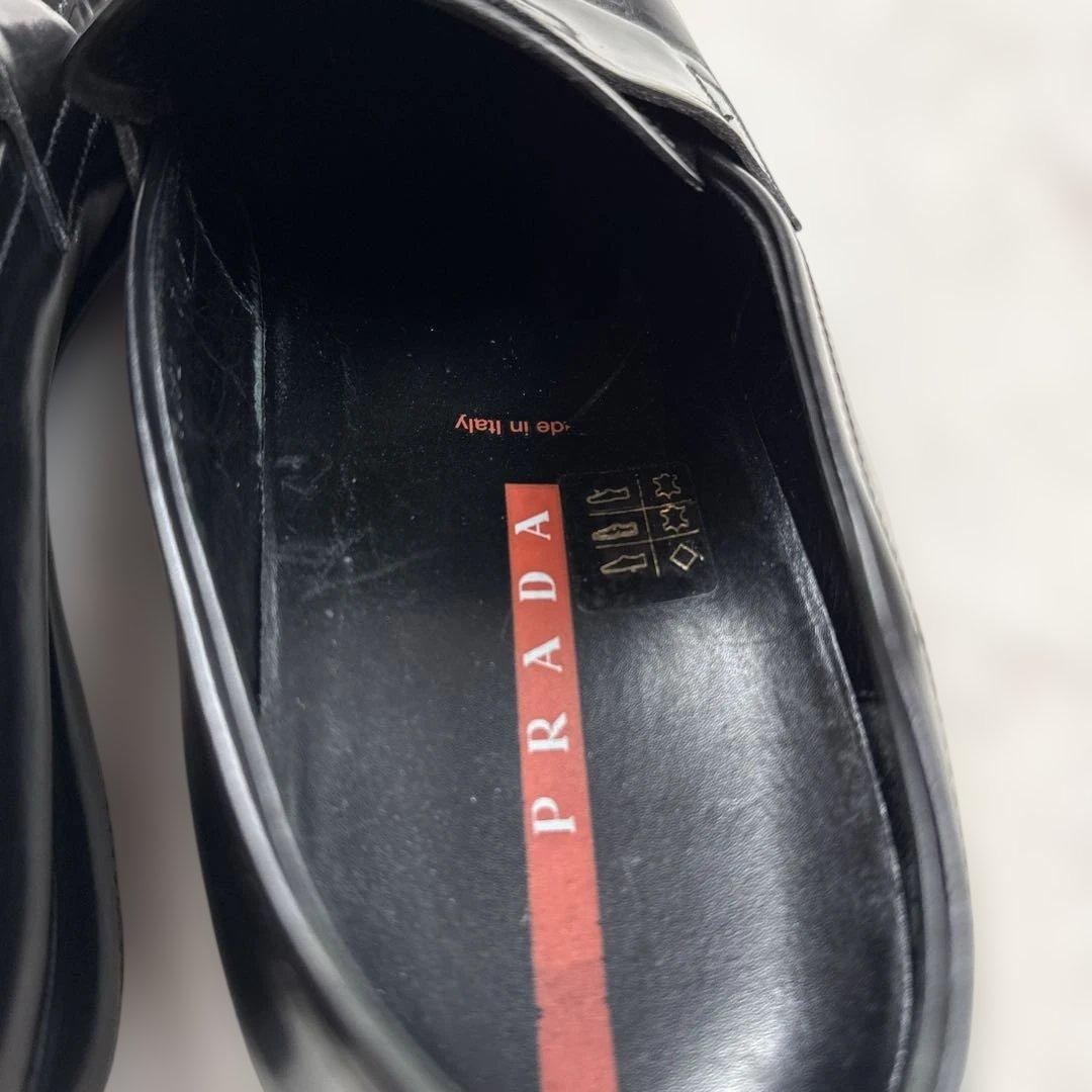 PRADAプラダ　三角プレートロゴ　ローファー　ブラック　サイズ7 1/2