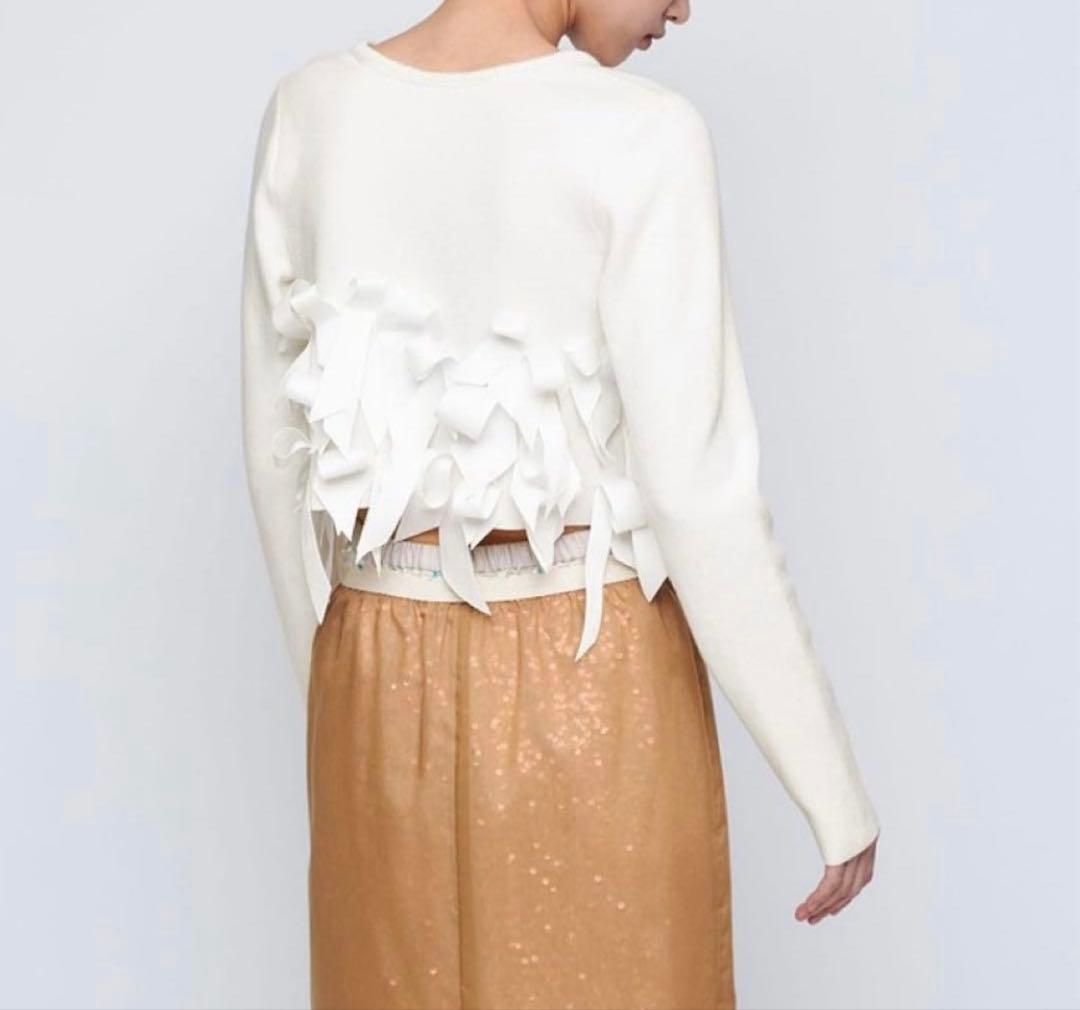 AEWEN MATOPH 25ssコットンカシミヤニットリボン