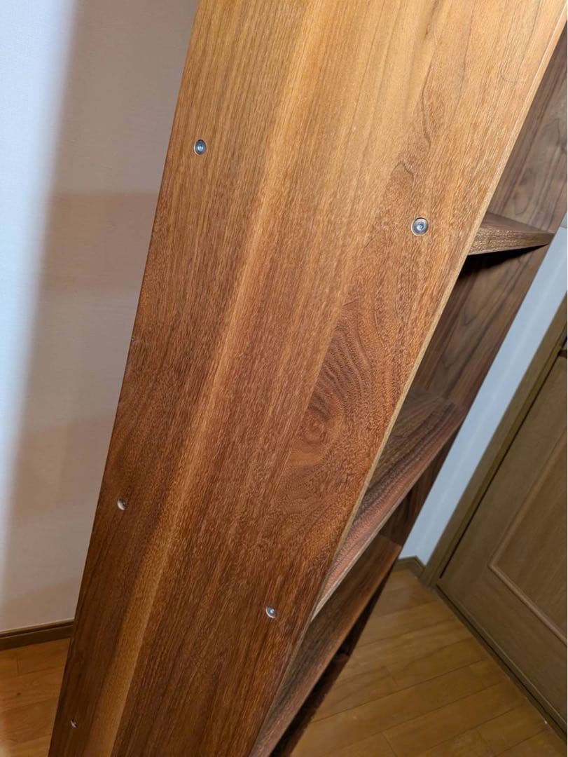 ■送料込■無印良品 スタッキングシェルフワイド 5段 ウォールナット棚収納