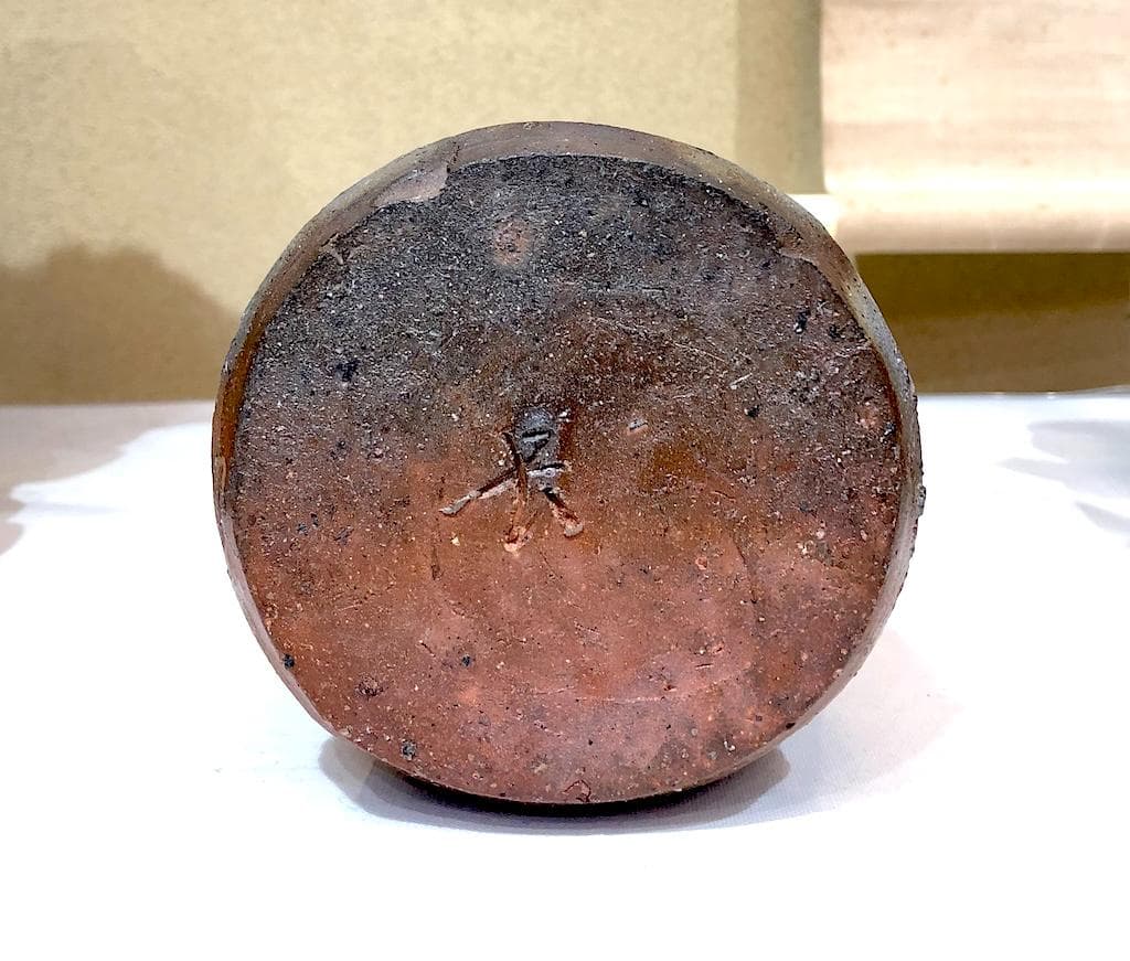 備前花瓶３点　左・木村友敬、中・末石高仙、右・不明、箱無　無傷　在銘　まとめて。