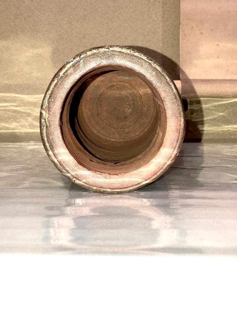 備前花瓶３点　左・木村友敬、中・末石高仙、右・不明、箱無　無傷　在銘　まとめて。