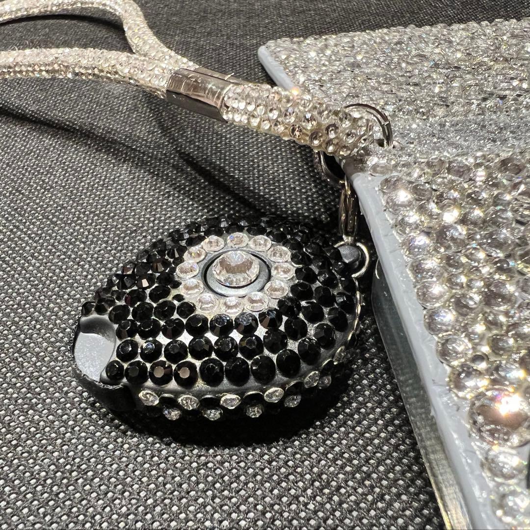 全面　スワロフスキー　iPhone 13promax 手帳型　デコプティ