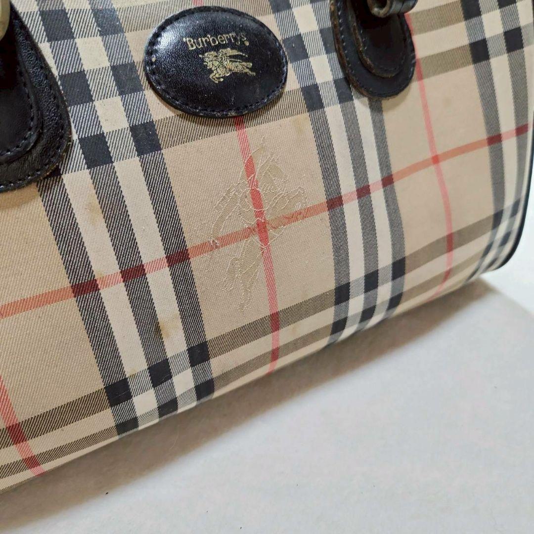Burberrys バーバリーズ ノバチェック ハンドバッグ ホースロゴ レトロ