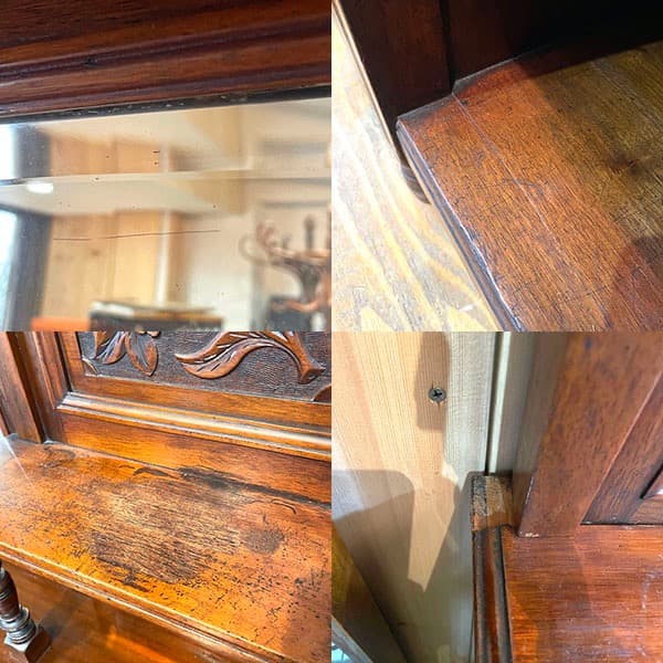 関西限定　送料別　アンティーク　ミラー付きサイドボード　飾り棚　キュリオケース