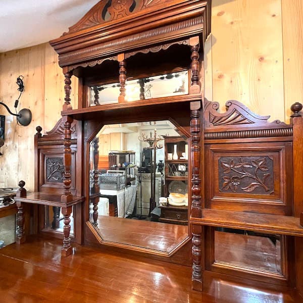 関西限定　送料別　アンティーク　ミラー付きサイドボード　飾り棚　キュリオケース