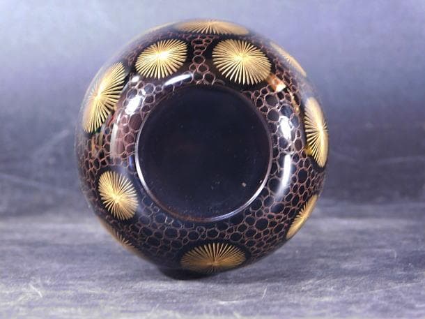 【茶道具　塗師　尚峰　沈金唐松　中棗（共箱）／検：輪島塗】