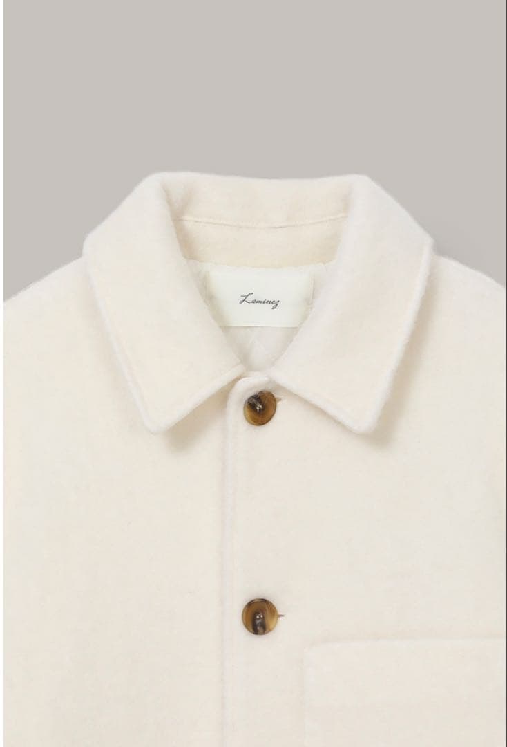 【新品】MUSINSA LAMINEZ ムシンサ ヘアリーハーフコート 白