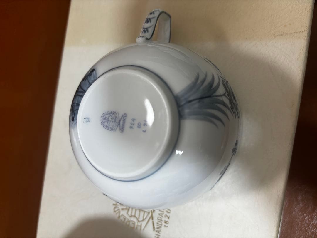 ヘレンド HEREND スープカップ コーヒーカップペア ブルーフラワー 共箱