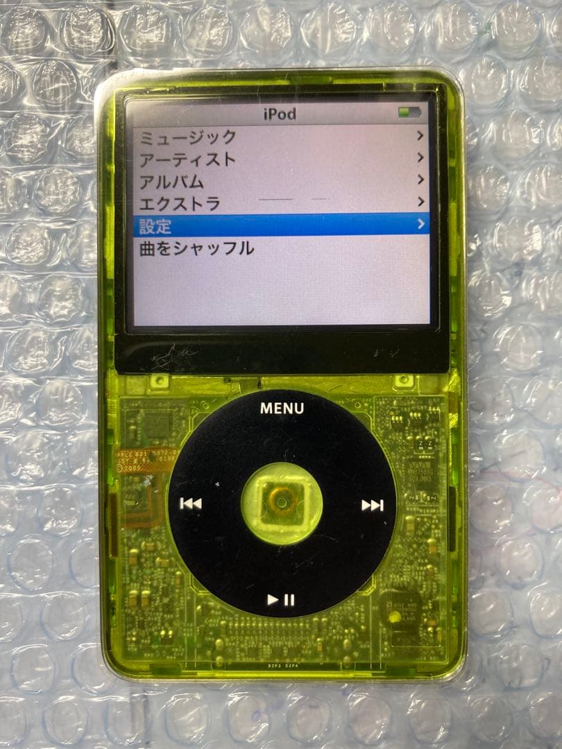 iPod classic 黄透明マスク、HDD、バッテリー全新品交換済　動作OK