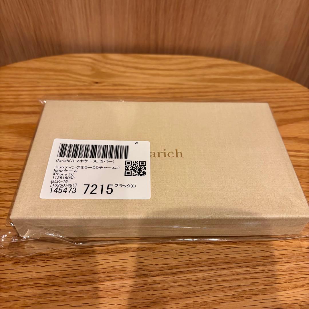 ダーリッチ☆キルティングミラーDDチャームiPhoneケース☆BLK☆17pro