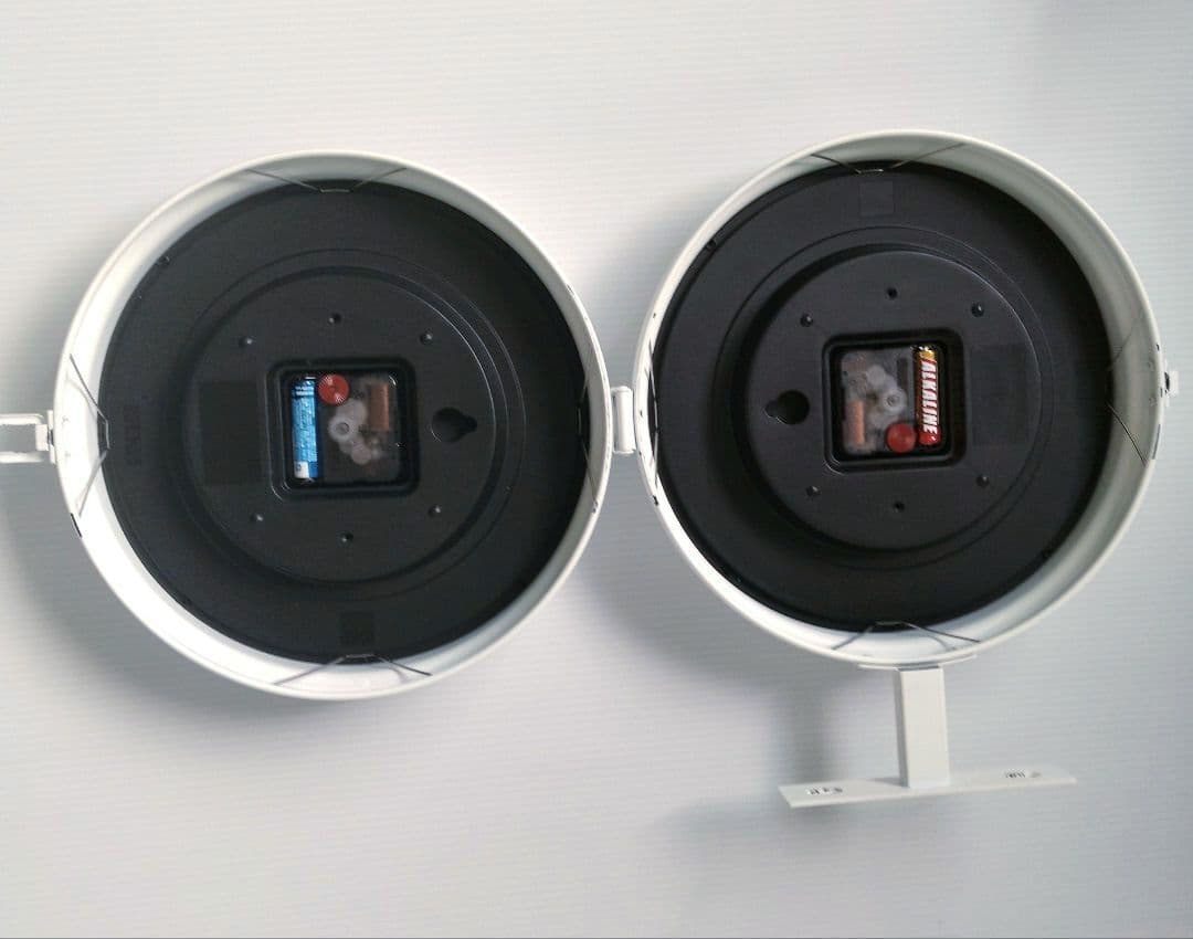 壁掛け 両面時計 ウォールクロック インテリア ホワイト 壁付け