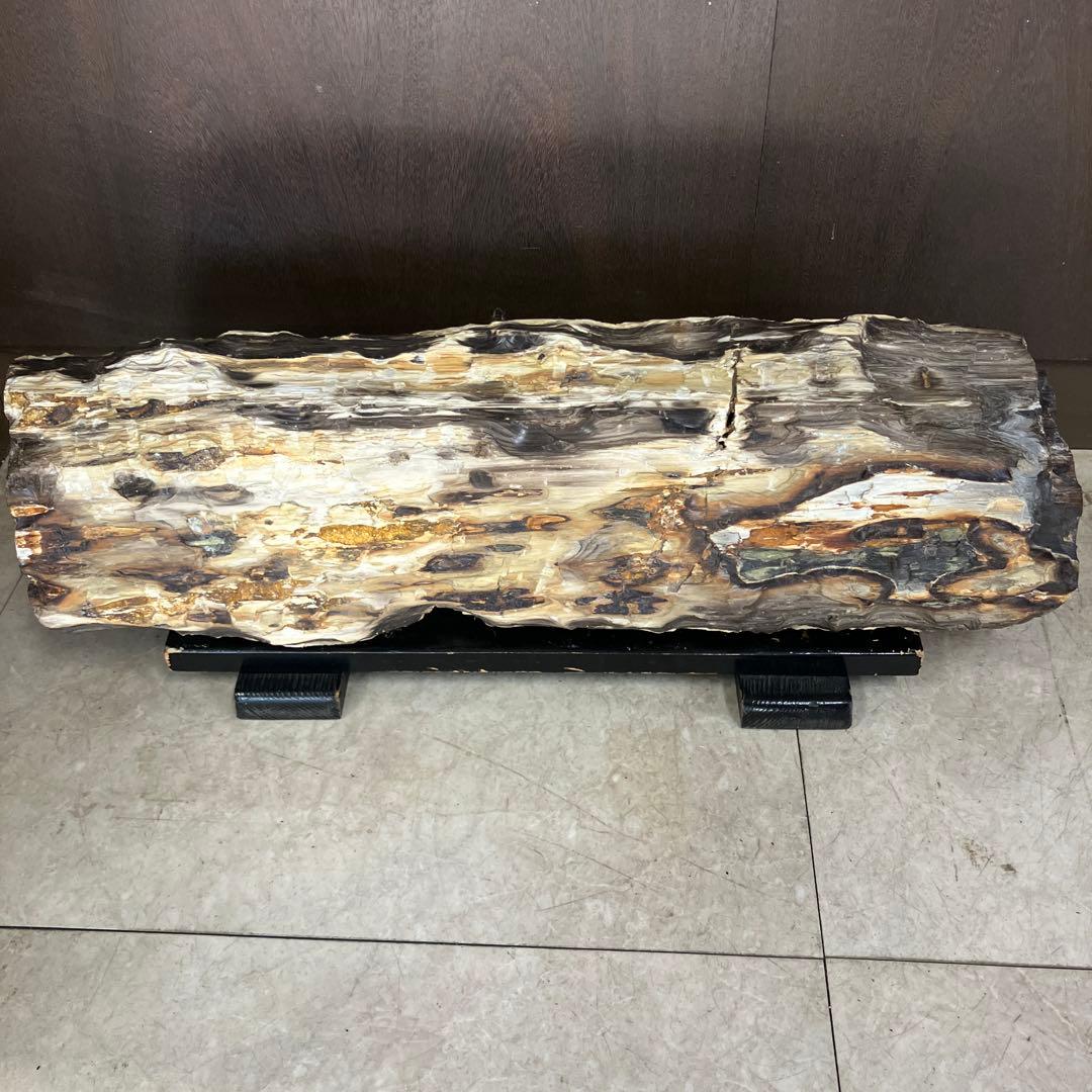 E-4 昭和レトロ 珪化木 化石 木の化石 鑑賞石 置物 飾り インテリア