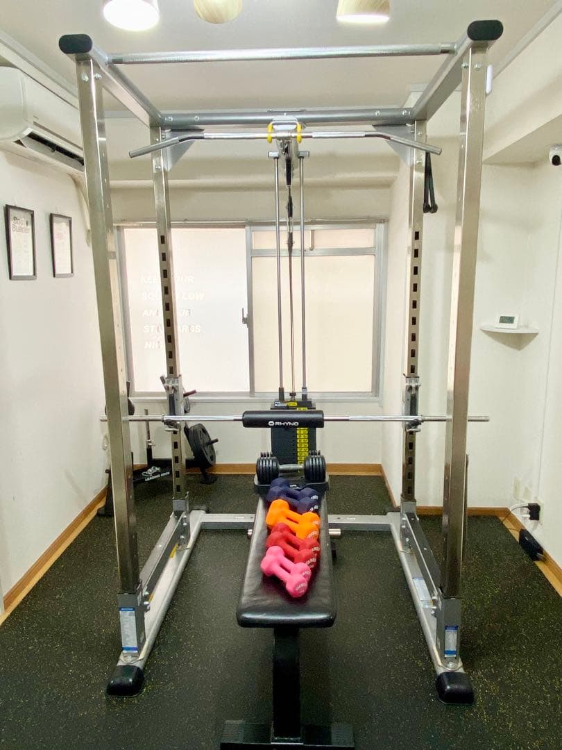 タフスタッフ パワーラック/ラットプル付 VANKOプレート/ダンベルセット付