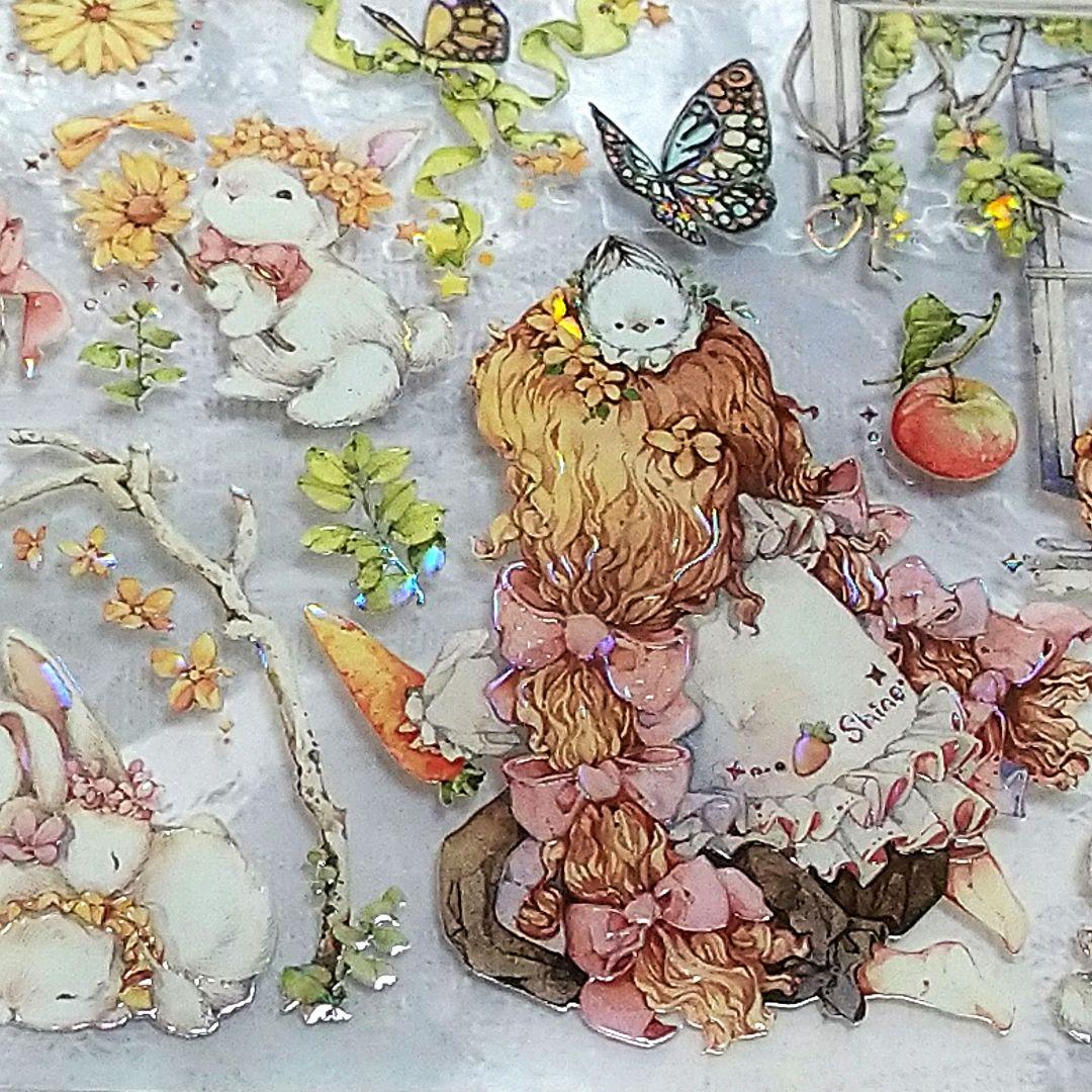 ✩再販✩J692＃谧野之森(贝壳光)切り売り海外人物マステ女の子