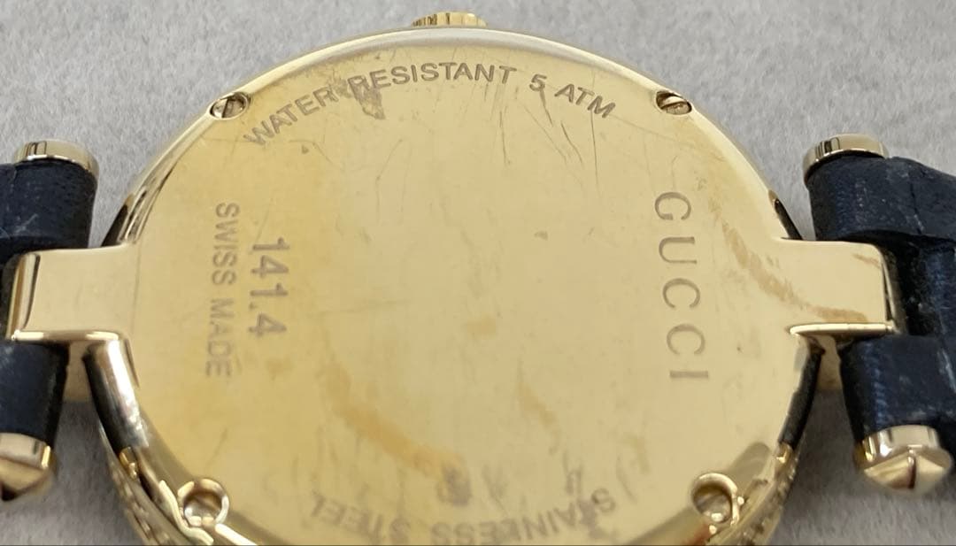 GUCCIグッチ ディアマンティッシマ 141.4 シェル文字盤 腕時計 不動