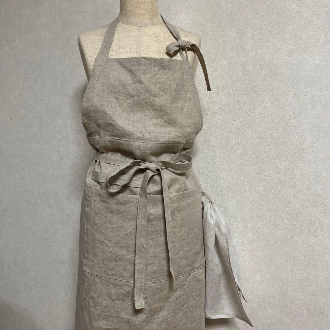 1点物　エプロン☆麻リネン　ミナペルホネン　リーノ　フォグリネン　エシレ系