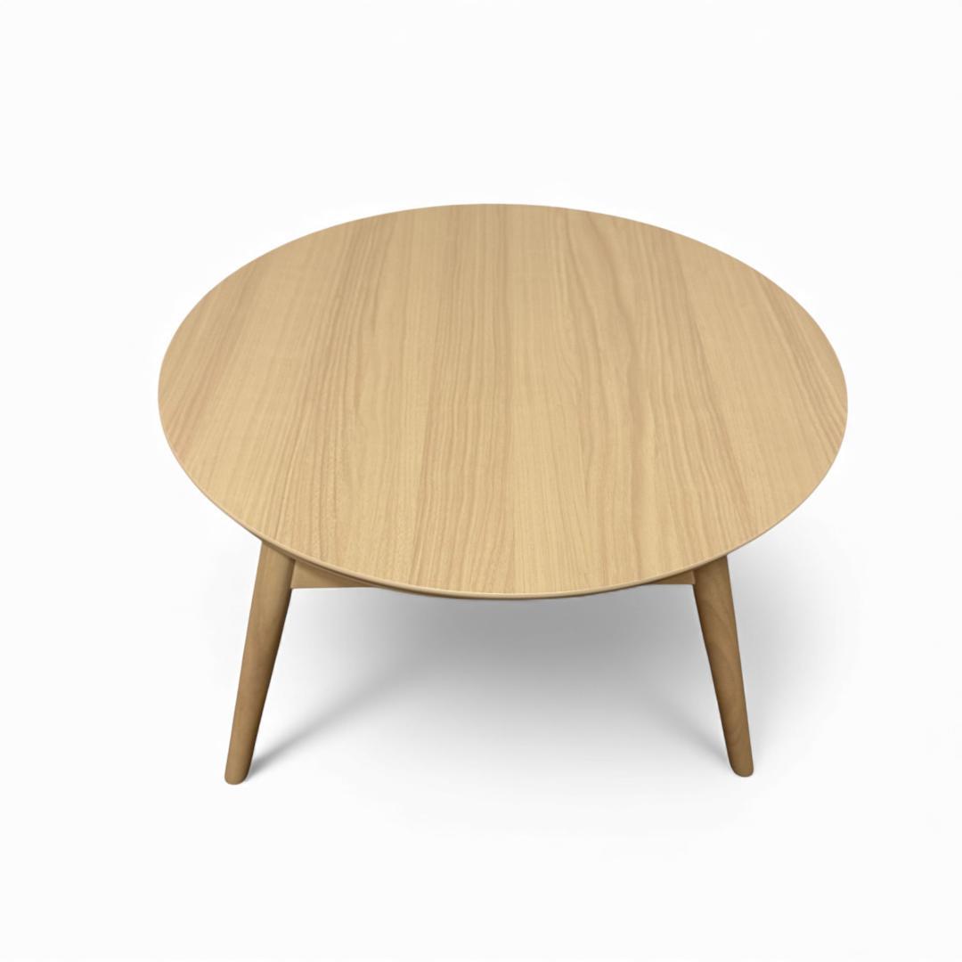 フォロー割【新品】折り畳み式　コンパクトな丸型こたつ 木目調 円卓こたつ