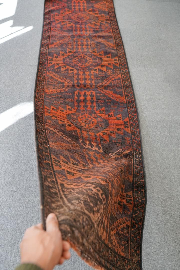 KM トライバルラグ　ヴィンテージ バルーチ　ランナー ペルシヤ