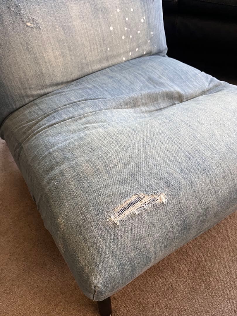 PM　ジャーナルスタンダードファニチャー　1人掛ソファー　デニム　ブルー