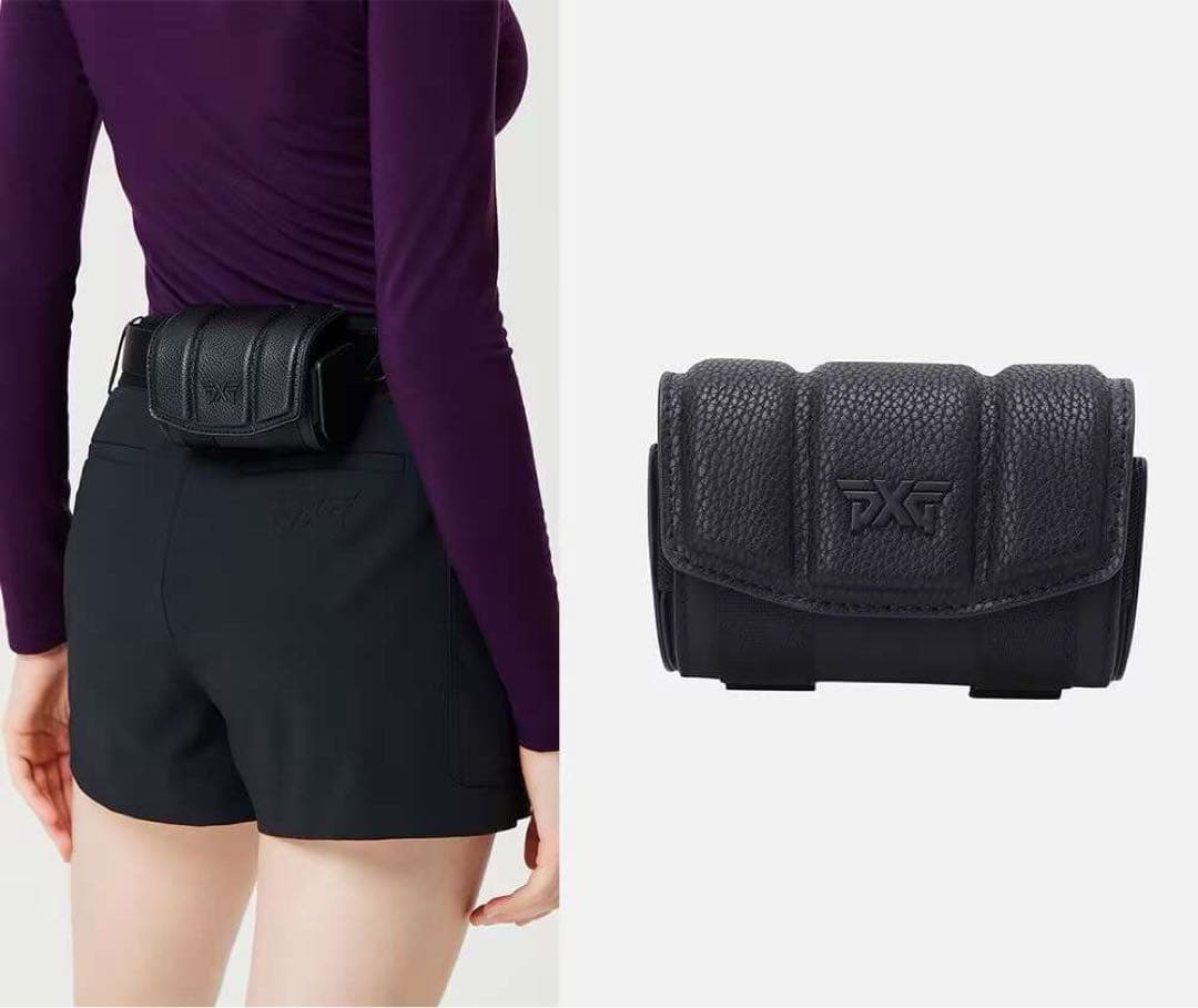 PXG ゴルフポーチ ウエストバッグポーチ ブラック人気