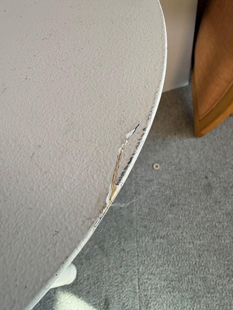 白塗装 木製 ラウンドサイドテーブル 3本脚 クラシック 花台 高さ調整可