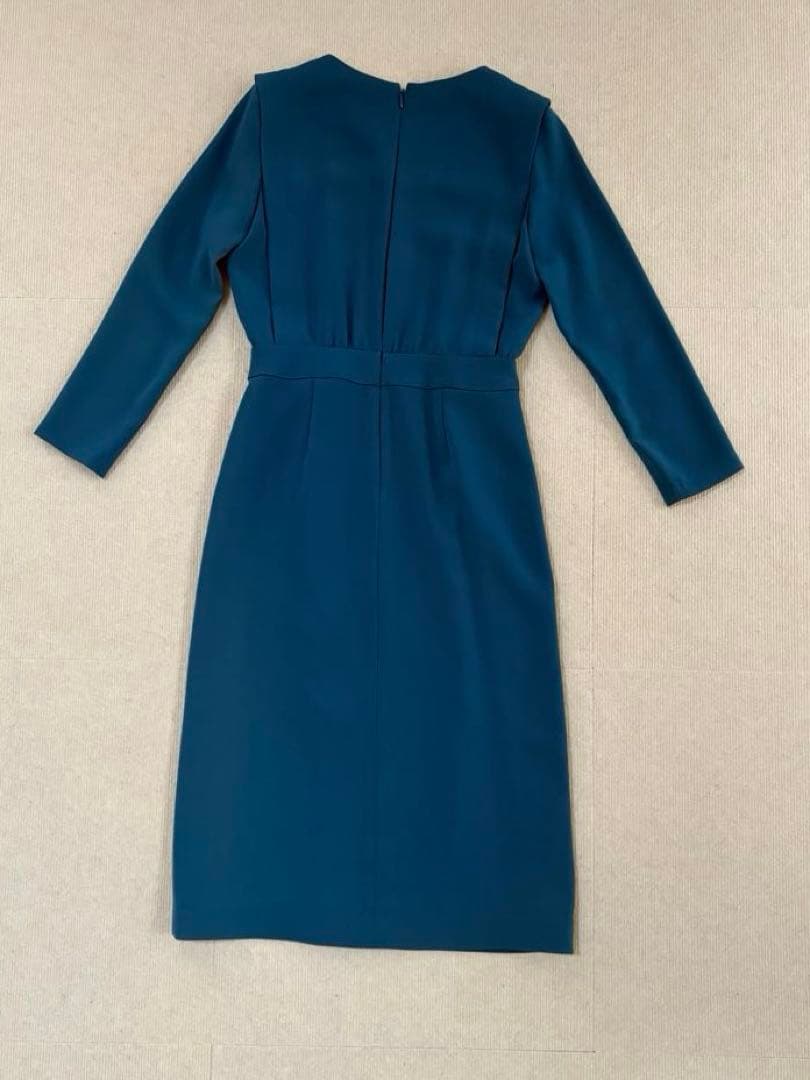 アナイ ANAYI ワンピース 緑　青　ブルーグリーン　Ｖネック