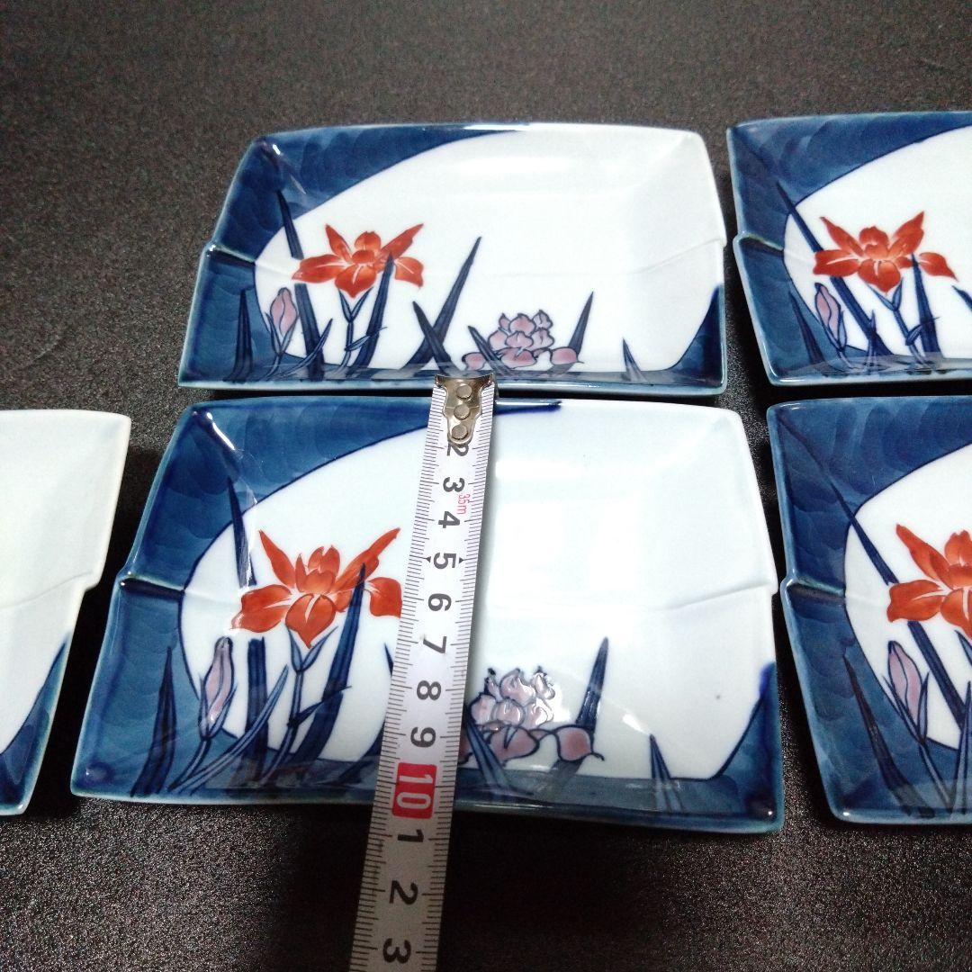 未使用 有田焼 亮秀窯田代亮秀 長角銘々皿5枚　お祝い