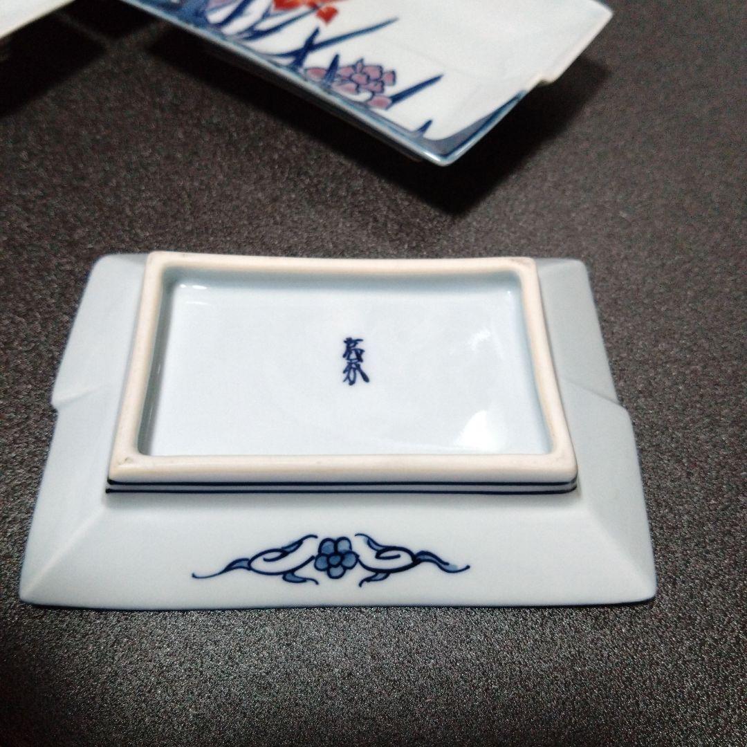 未使用 有田焼 亮秀窯田代亮秀 長角銘々皿5枚　お祝い