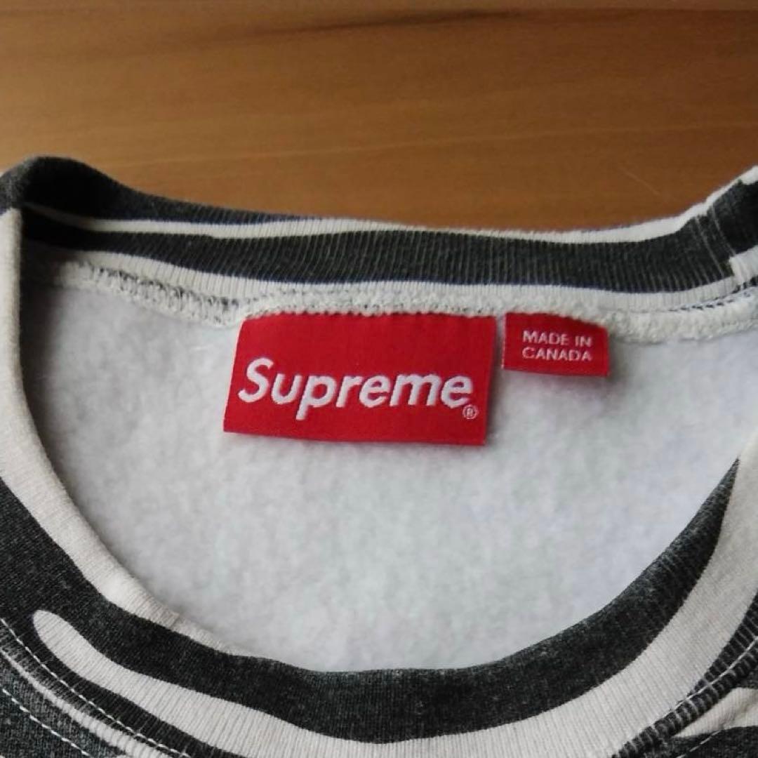キムタク着 Supreme Box Logo Crewneck Zebra L