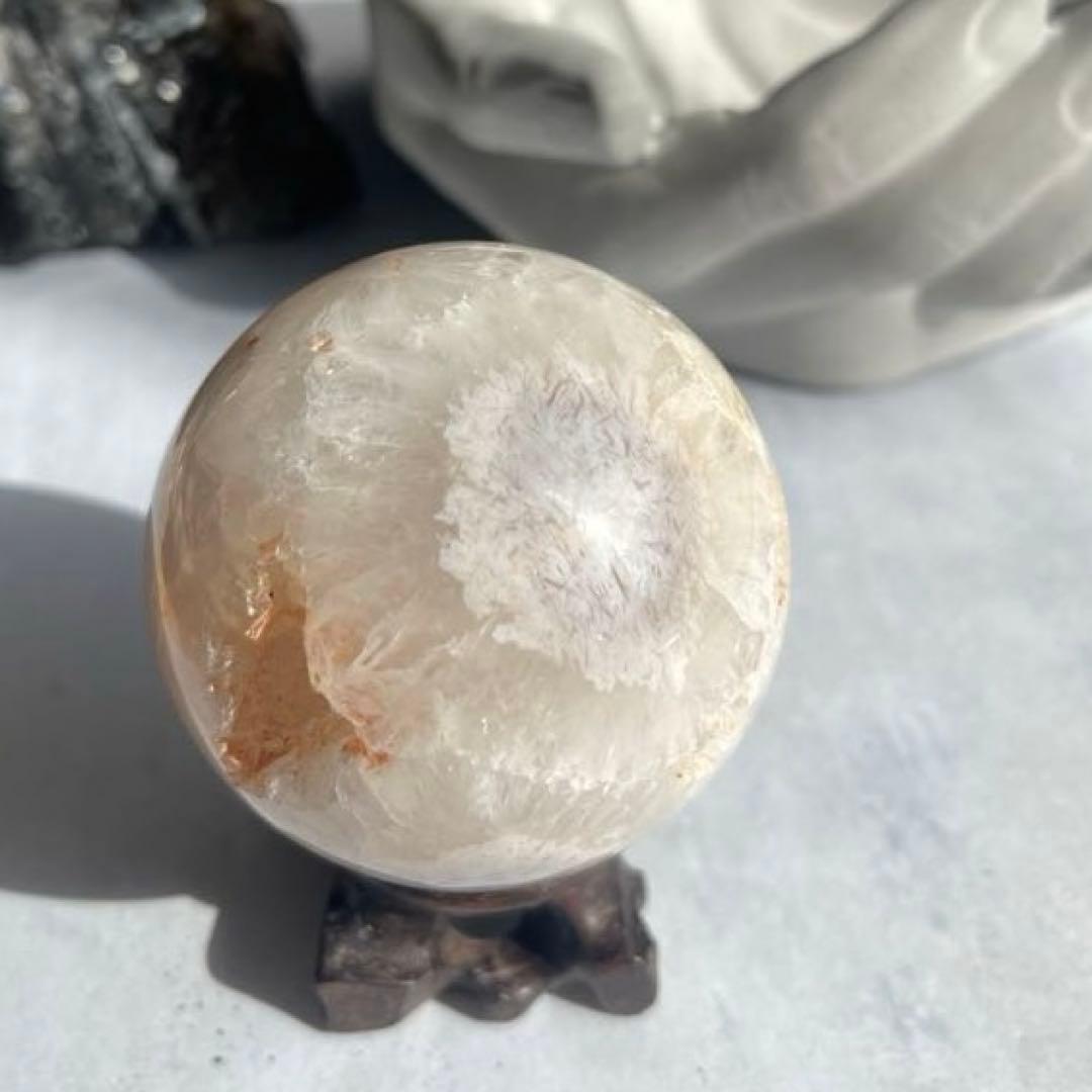 SALE☆ さくら瑪瑙 桜瑪瑙 スフィア アゲート スタンド付き