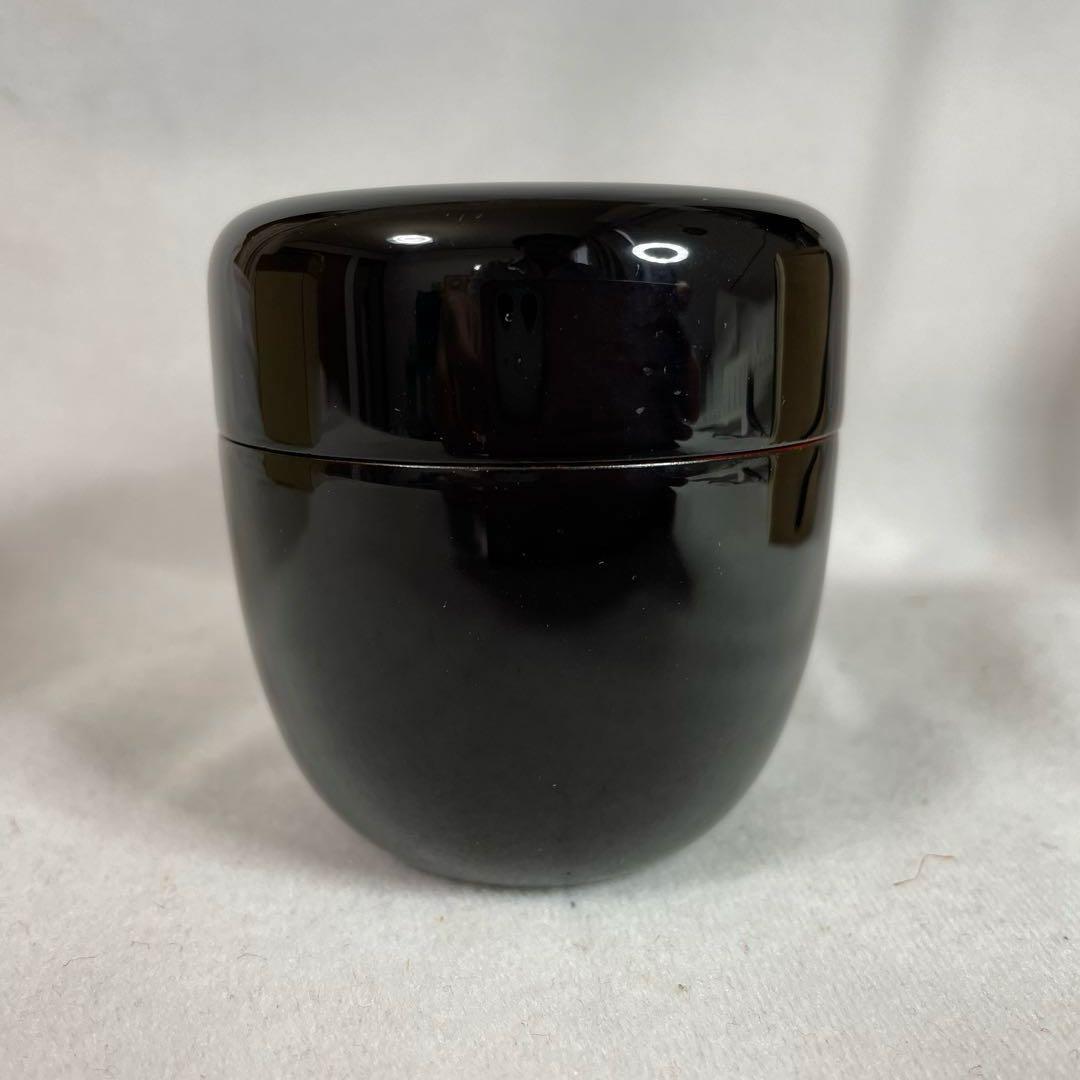 茶道具　八橋蒔絵　黒内朱中棗