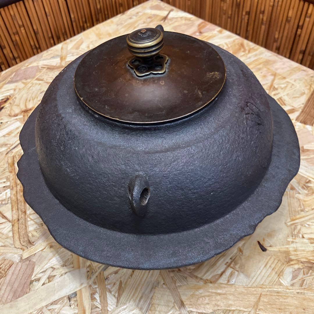 茶道具　黒鋼　炉➕釜セット　N1036RK