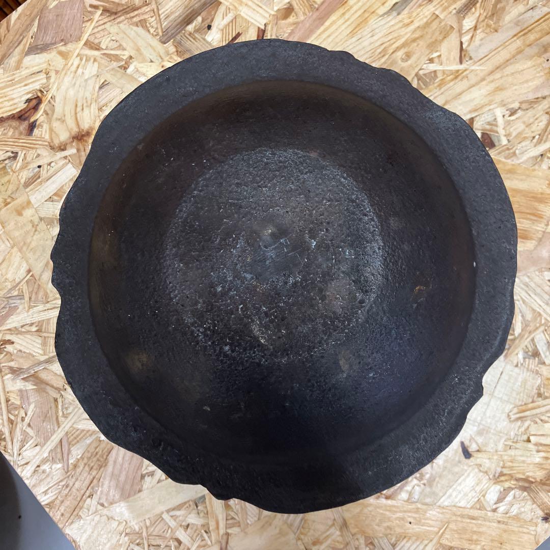 茶道具　黒鋼　炉➕釜セット　N1036RK