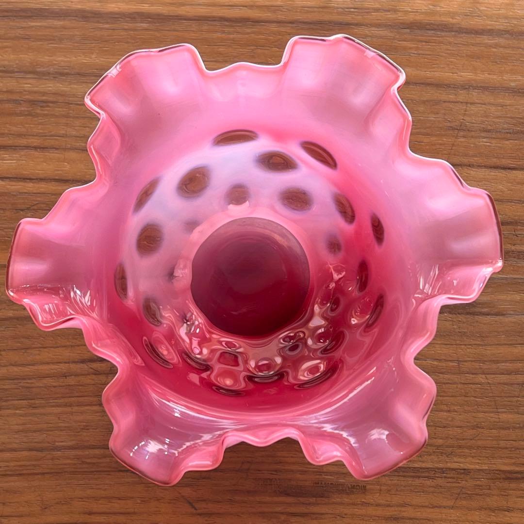 希少 フェントン ドット クランベリー フリルボール コンポート