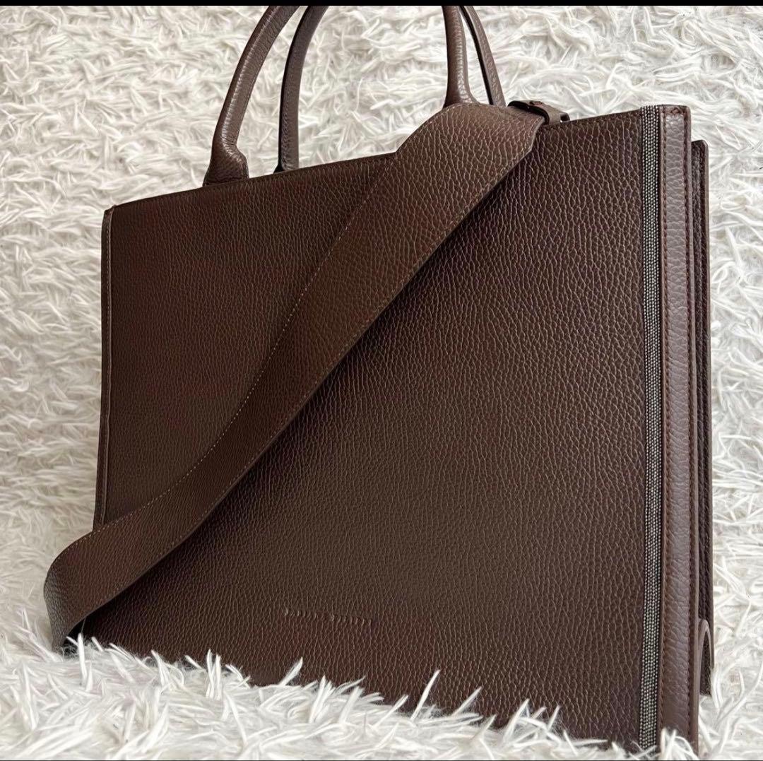 美品 ファビアナフィリッピ モニーレ 2way ハンドバッグ ショルダー A4