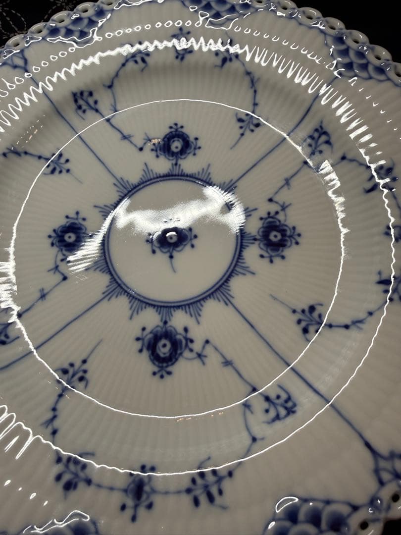 ロイヤルコペンハーゲン ブルーフルーテッド プレート フルレース 25cm 2枚