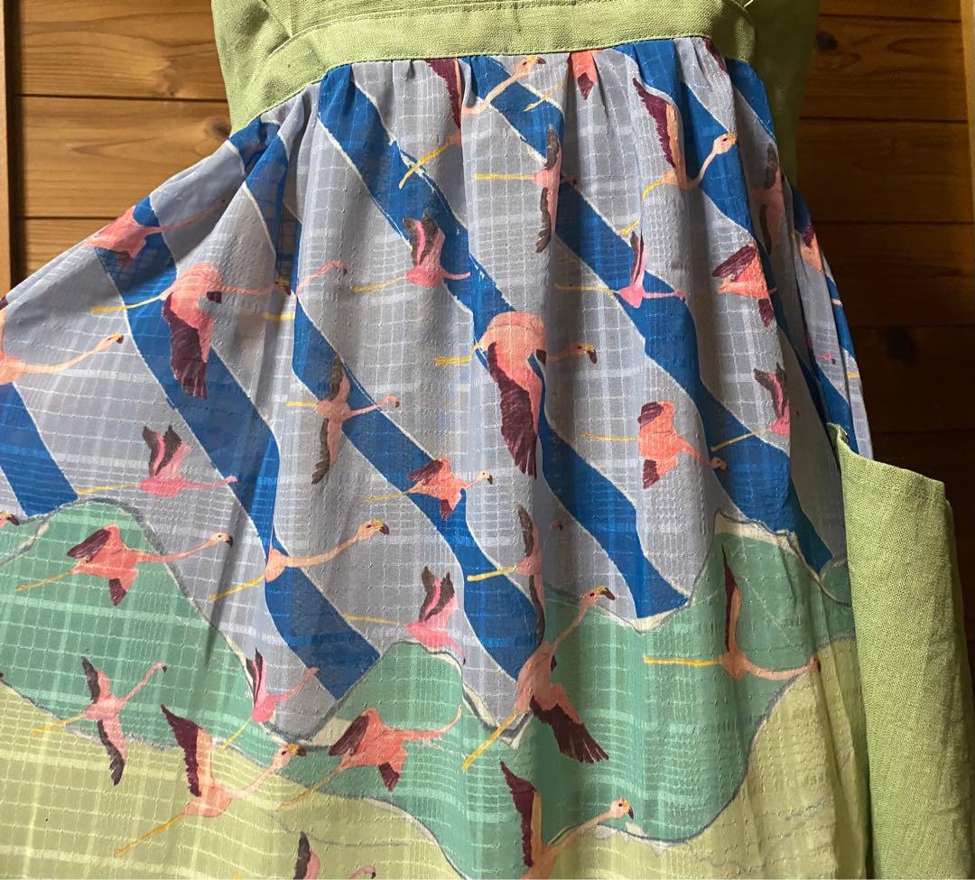 希少 美品 完売 WREAZOO リーズー エプロン ワンピース フラミンゴ