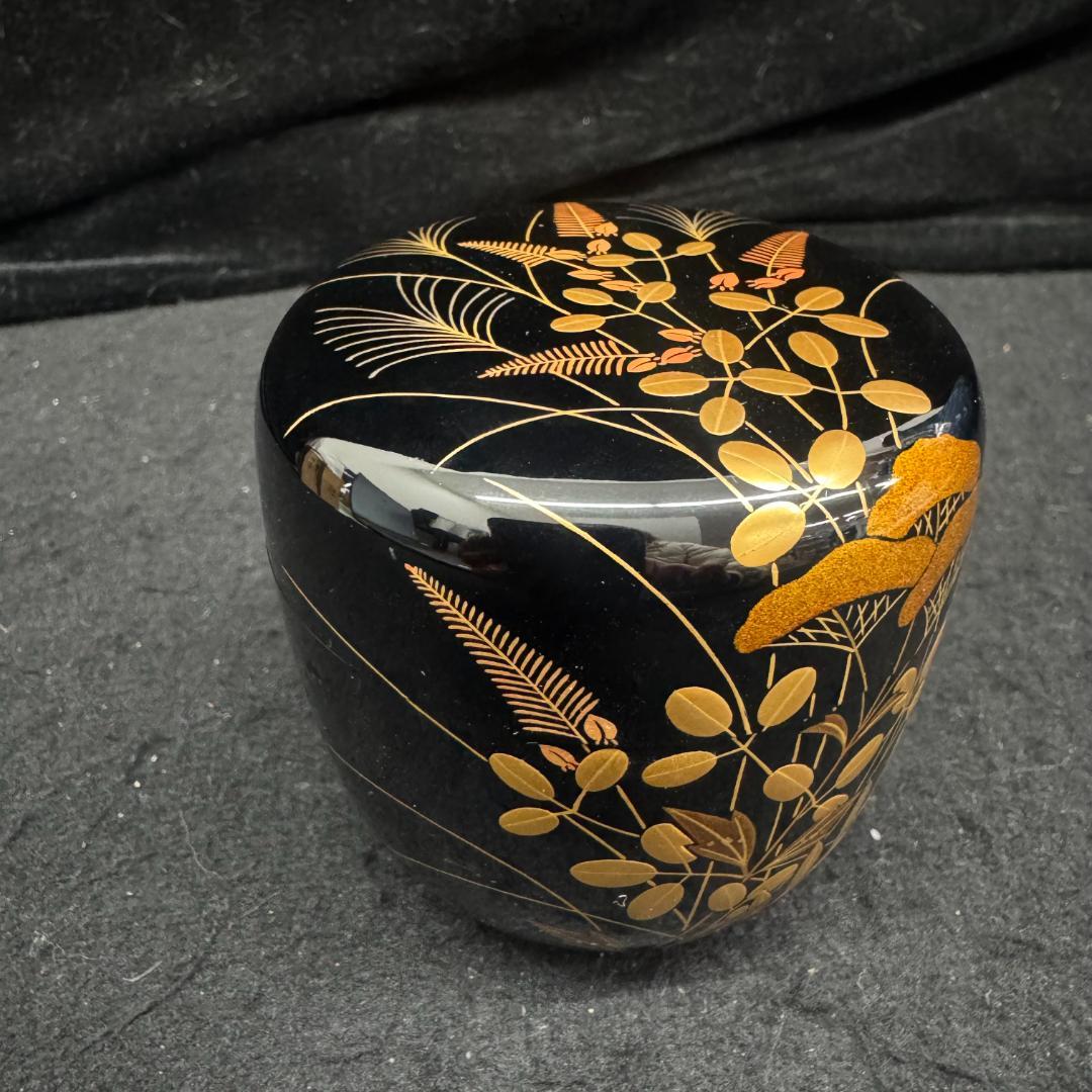 茶道具　天野策地 造　水の椿　金蒔絵　希少　無形文化財　棗