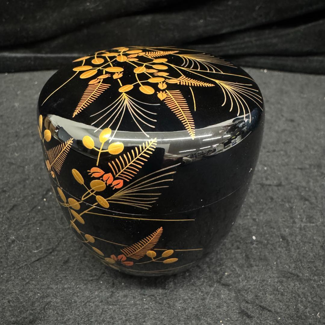 茶道具　天野策地 造　水の椿　金蒔絵　希少　無形文化財　棗