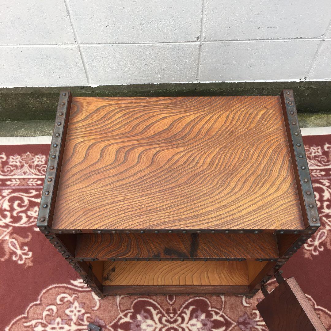 逸品 欅材 ■ 重厚な鉄金具 飾り台