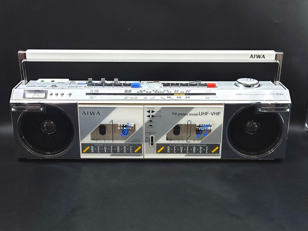 【ジャンク】 外装良好 AIWA ラジカセ CS-W99 昭和レトロ アイワ