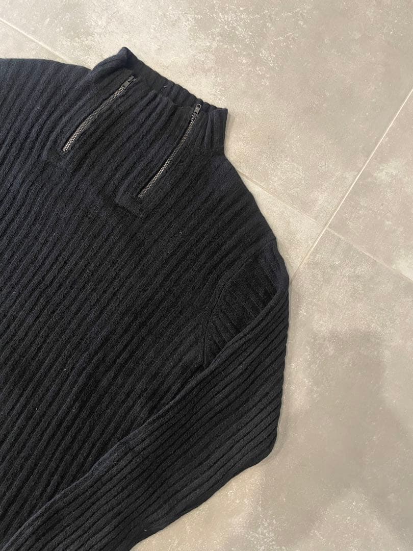 Y's for men ブラック ハイネックセーター　ダブルジップ　アーカイブ