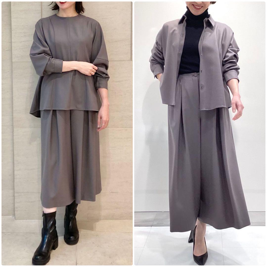 theory luxe 22AW New Saxonyワイドフレアパンツ　36