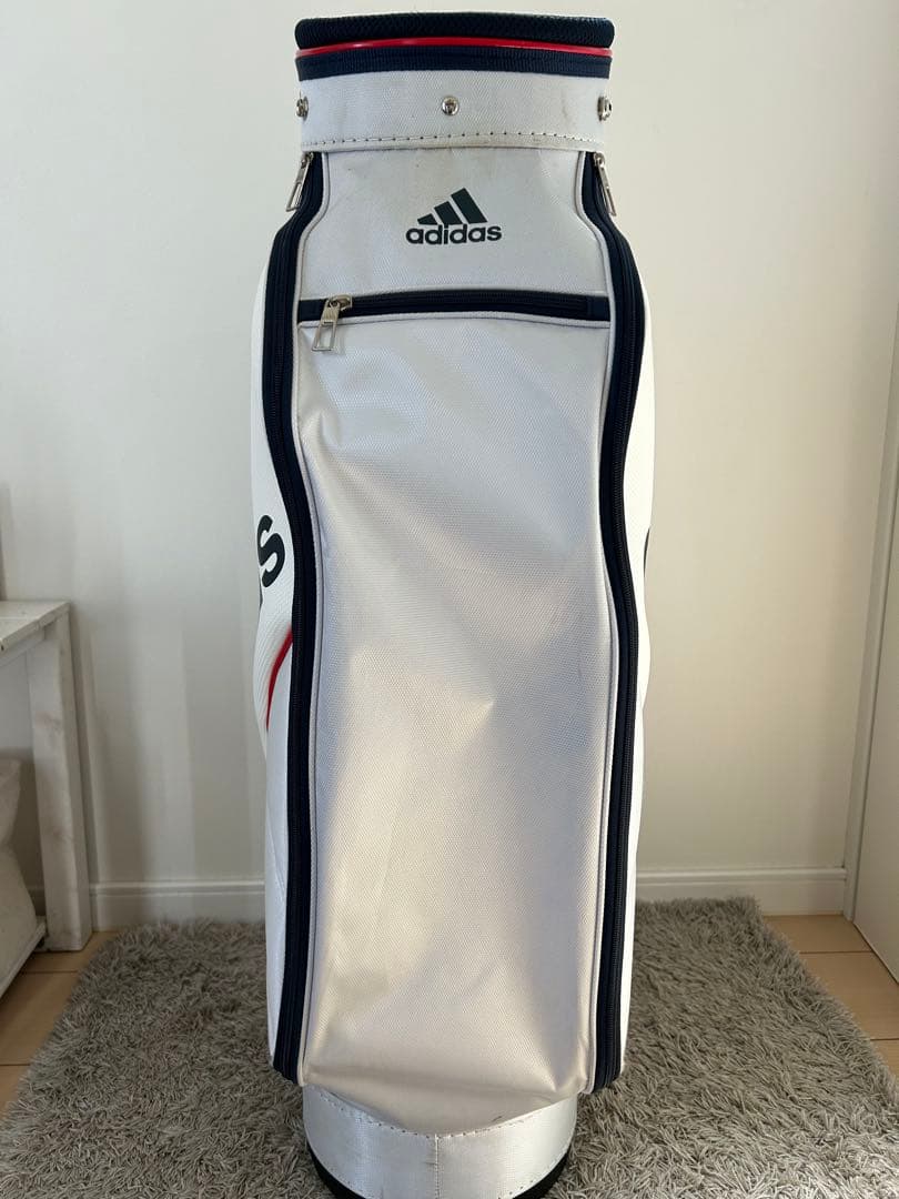 adidas キャディバッグ ホワイト/ネイビー　9.0型